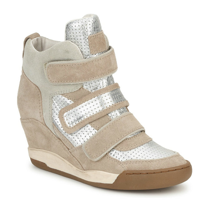 Ash ALEX BIS Argent / Beige, Chaussures Basket montante Femme