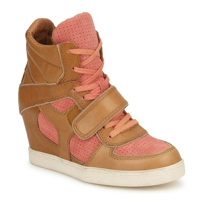 Ash COCA Marron / Corail, Chaussures Basket montante Femme