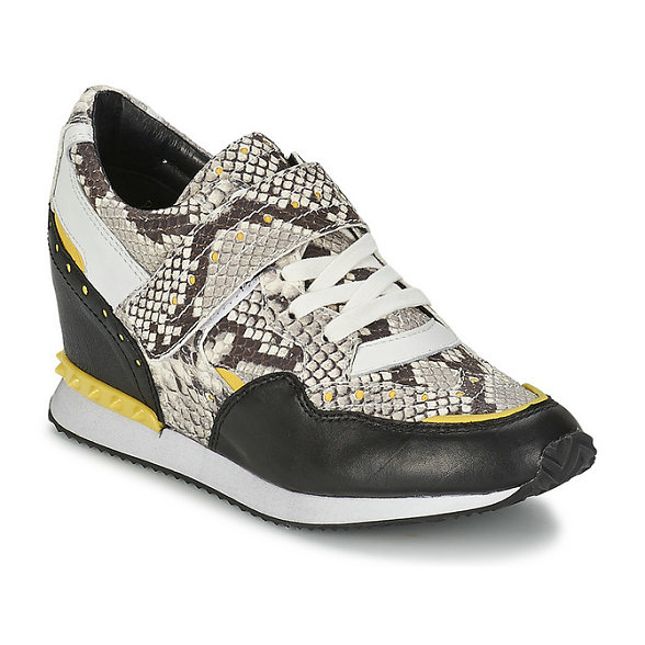 Ash DETOX Noir / Jaune / Python, Chaussures Basket basses Femme