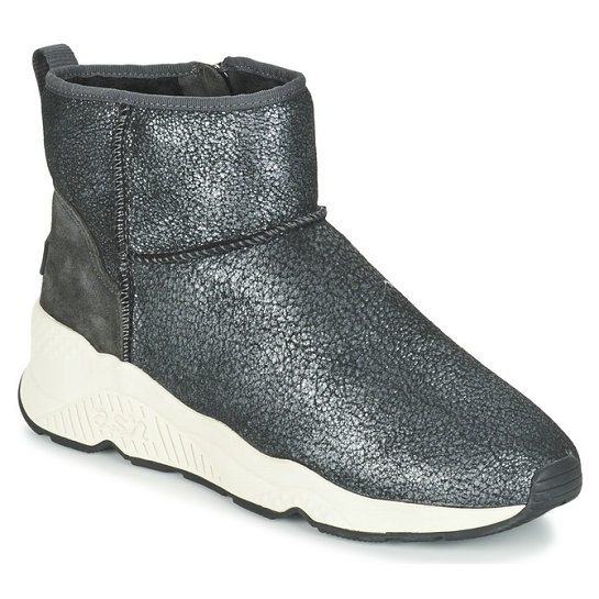 Ash MIKO Gris Métallisé, Chaussures Boots Femme