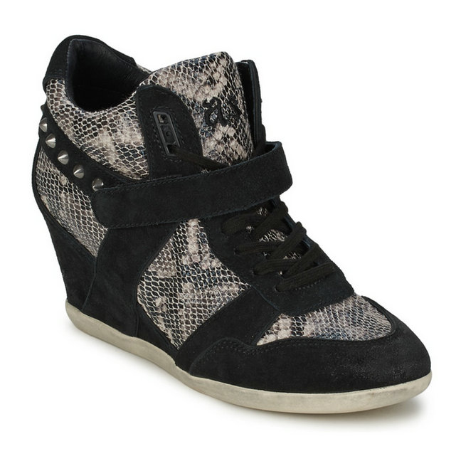 Ash BISOU Noir/Snake, Chaussures Basket montante Femme