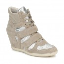 Achetez le Chaussures ASH Bea Beige / Argent Basket Montante Femme à Prix Bas