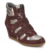 Boutique Chaussures ASH Bea Bordeaux / Doré Basket Montante Femme Rabais Paris