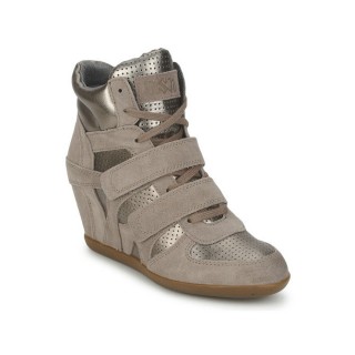 Chaussures ASH Bea Beige/Or Basket Montante Femme Pas Chère