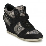 Chaussures ASH Bisou Noir/Snake Basket Montante Femme Pas Cher en Promo