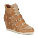 Chaussures ASH Bixi Marron / Beige Basket Montante Femme Personnalisé en Ligne