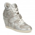 Chaussures ASH Bowie Argent / Beige Basket Montante Femme Escompte En Ligne