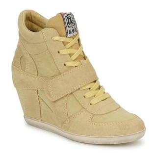 Chaussures ASH Bowie Jaune Pastel Basket Montante Femme Remise Paris en ligne