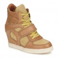 Chaussures ASH Coca Marron / Jaune Basket Montante Femme En Promotion