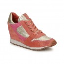 Chaussures ASH Dean Bis Or / Corail / Rose Basket Basses Femme Soldes Lyon