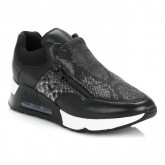 Nouvelles Chaussures ASH Femme Noir Lenny Bis Cuir Slip On Trainers ASH_35 Basket Basses Femme Prix En Gros