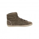 Officiel Chaussures ASH Calf Suede Beige Basket Montante Femme Faire un Rabais